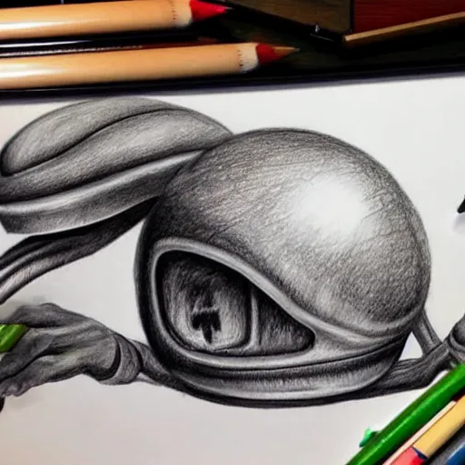Prompt: hyper realistic drawing of an alien