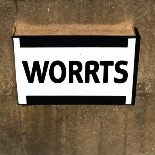 Prompt: a sign with a word on it