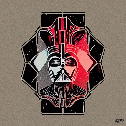 Prompt: A detailed icon of Darth Vader playing card by Petros Afshar