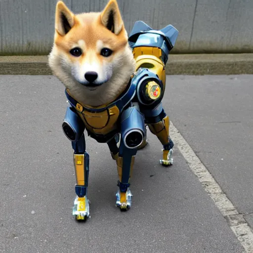 Image similar to a doge in a mecha suit