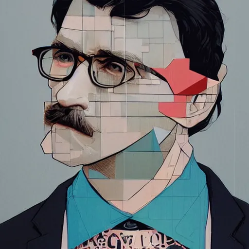 Prompt: Steeve Carell profile picture by Sachin Teng, asymmetrical, Organic Painting , Matte Painting, geometric shapes, hard edges, graffiti, street art:2 by Sachin Teng:4