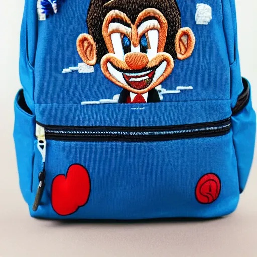 Image similar to a backpack embroidery Barack Obama sonic the hedgehog super Mario