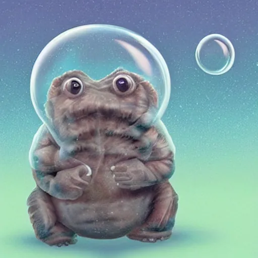 Image similar to realistic tardigrade made of bubbles