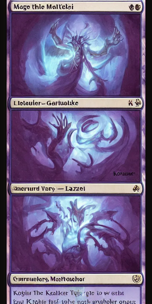 Image similar to Magic the gathering full card art, kozilek teacher of mathematics, eldrazi, the gatherer