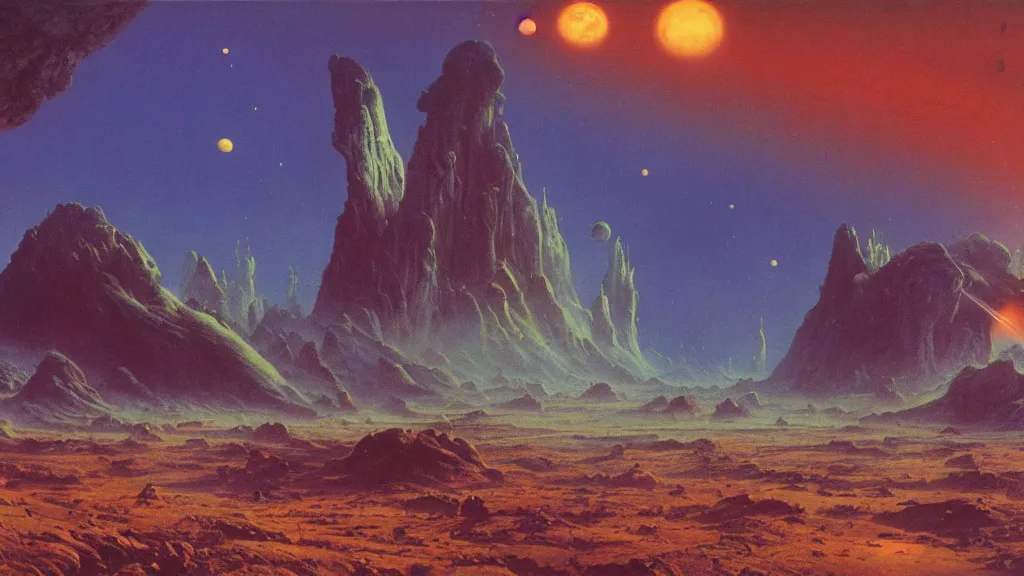 Image similar to otherworldly atmosphere of an evolving alien planet by arthur haas and bruce pennington and paul lehr, cinematic matte painting