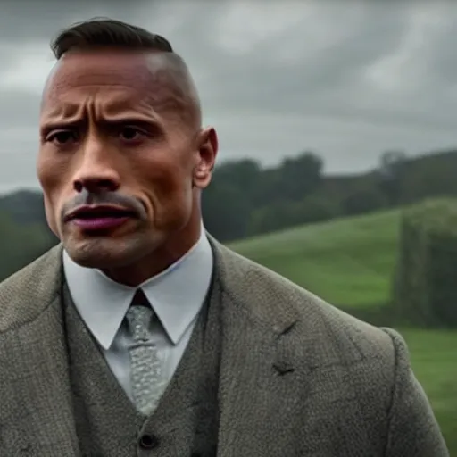 Prompt: Dwayne Johnson in Peaky Blinders 4K quality super realistic