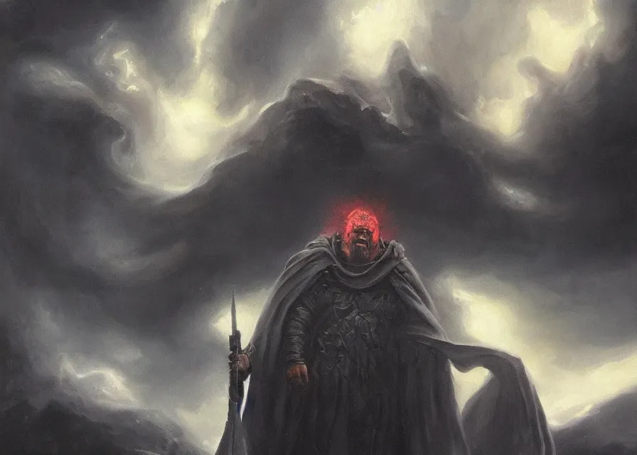 Prompt: abstract painting of giant Joe Biden grinning evil emperor of the world emerging in dark clouds, Sidious, noxious, cosmic horror, evil, dangerous, trending on ArtStation, masterpiece, by Greg Rutkowski, by Ross Tran, by Fenghua Zhong, octane, lightbeam eyes, soft render, clear facial features, oil on canvas, immense endless crowd, moody lighting, cinematic, professional environment concept art