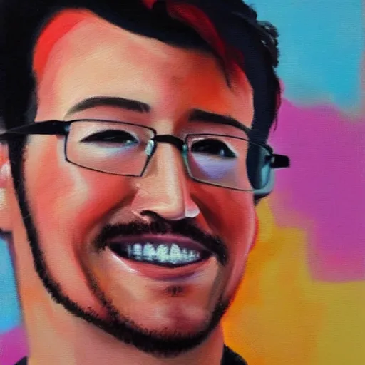 Prompt: An oil painting of Markiplier