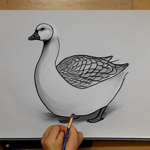 Image similar to goose drawing tutorial. step 1 - blocking out the shapes