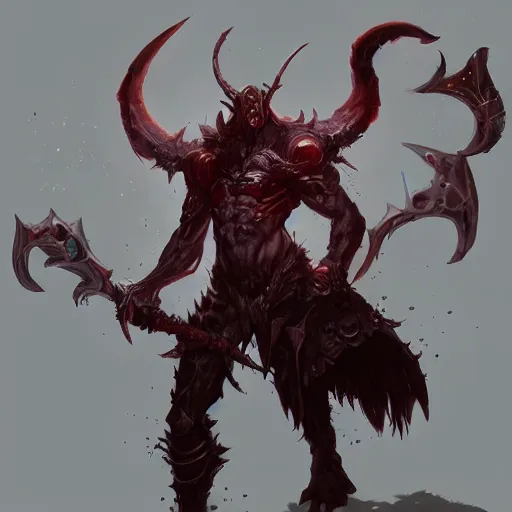 Image similar to concept art of league of legends character demon from hell, greg rutkowski, trending on artstation, highly detailed