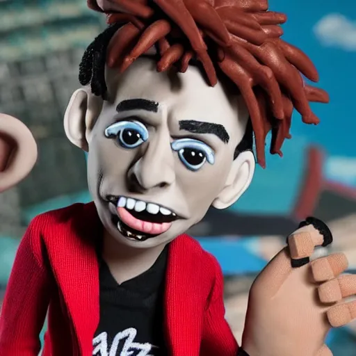 Prompt: a cartoon claymation full body sculpture of Playboi Carti, in the style of Robot Chicken