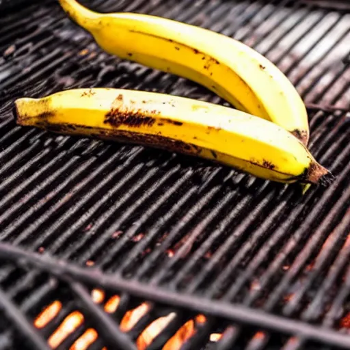 Prompt: a banana cooking on a charcoal grill