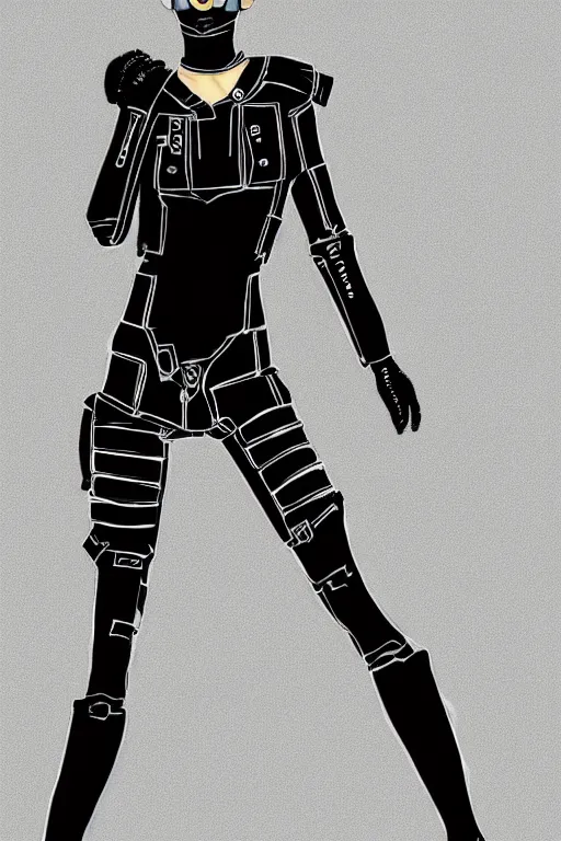 Prompt: full body portrait of punk girl clothing inspired by bladerunner and tron legacy, plain background, ultrafine detail, digital concept art, masterpiece!!!