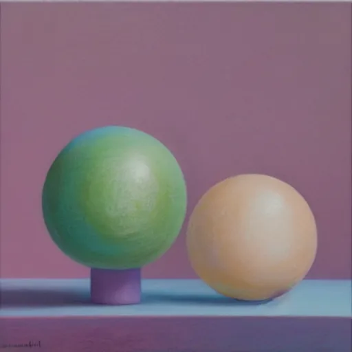 Image similar to perfectly symmetrical pastel spheres, one inside another, pleasing, detailed, oil painting