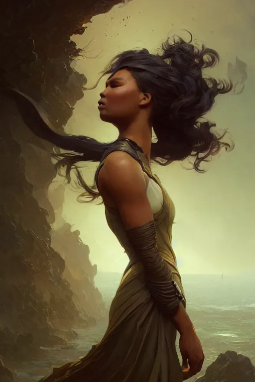 Image similar to lizzo profile picture by Greg Rutkowski, dynamic pose, matte painting, intricate, fantasy concept art, elegant, by Stanley Artgerm Lau, WLOP, golden ratio, thomas kindkade, alphonse mucha, loish, norman Rockwell,