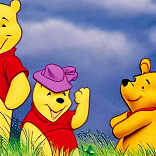 Prompt: Winnie-the-Pooh breaking out of copyright jail
