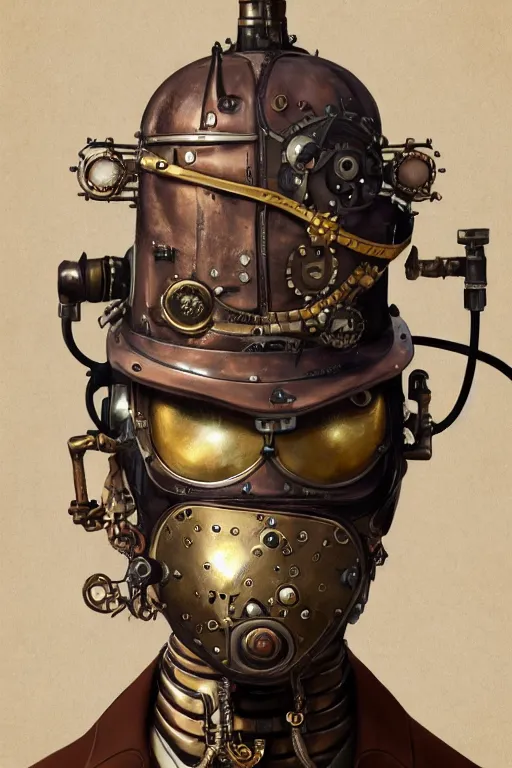 Image similar to steampunk helmet fantasy art mask robot ninja stylized digital illustration sharp focus, elegant intricate digital painting artstation concept art global illumination ray tracing advanced technology chaykin howard and campionpascale and cooke darwyn and davis jack