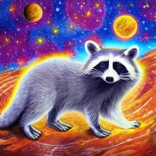 Image similar to cosmic raccoon explosion