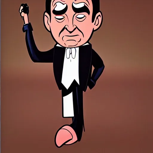 Prompt: Mr. Bean by Bruce Timm