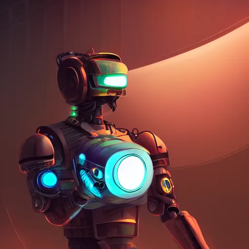 Image similar to cyberpunk concept cool warrior bot, cinema 4 d, galaxy, ufo, space sci - fi, wearing vr goggles, illustration, portrait, pastel neon textured background night, trending on artstation, greg rutkowski, octane rendered, 1 2 k, detailed,