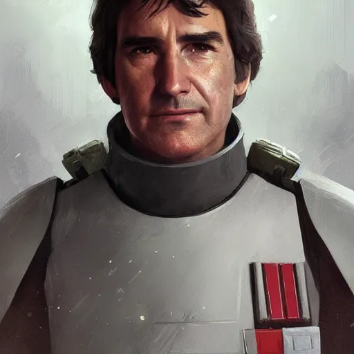 Image similar to portrait of a man by greg rutkowski, wedge antilles, star wars expanded universe, he is about 7 0 years old, wearing general ´ s uniform of the galactic alliance, digital painting, artstation, concept art, smooth, sharp foccus ilustration, artstation hq