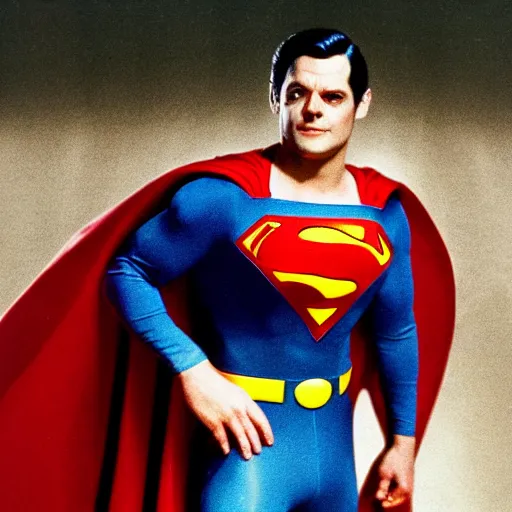 Prompt: David Jason as Superman, photo, movie still, realistic