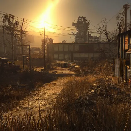 Prompt: screenshot of fallout 5, ultra realistic!!!, golden hour, sharp focus