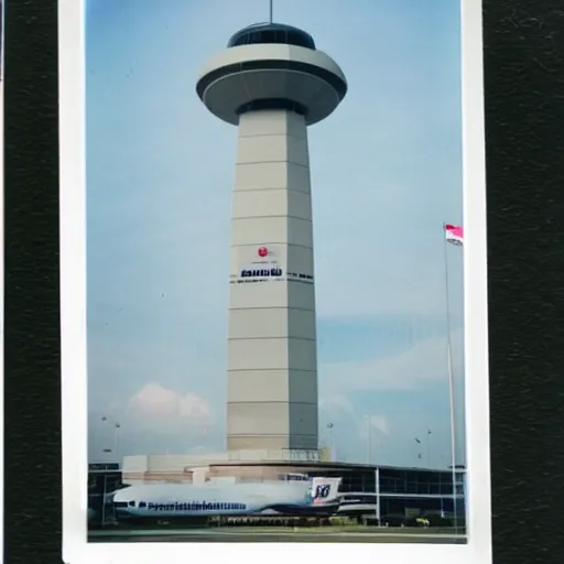 Image similar to polaroid photo of changi airport control tower