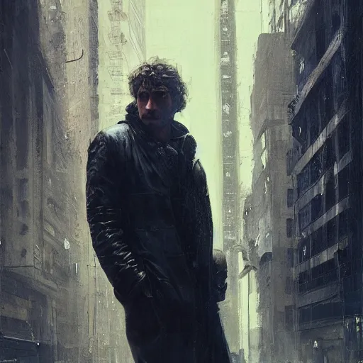 Prompt: louis garrel, hyperrealistic portrait, bladerunner street, art of elysium by jeremy mann and alphonse mucha, fantasy art, photo realistic, dynamic lighting, artstation, poster, volumetric lighting, very detailed face, 4 k, award winning