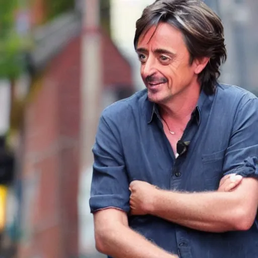 Image similar to Richard Hammond glues on his wig, highly detailed