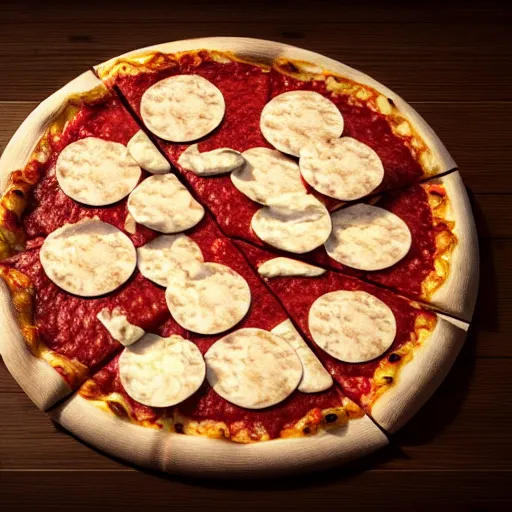 Image similar to Joe Biden as a pizza, 8k, photo, amazing details, octane render