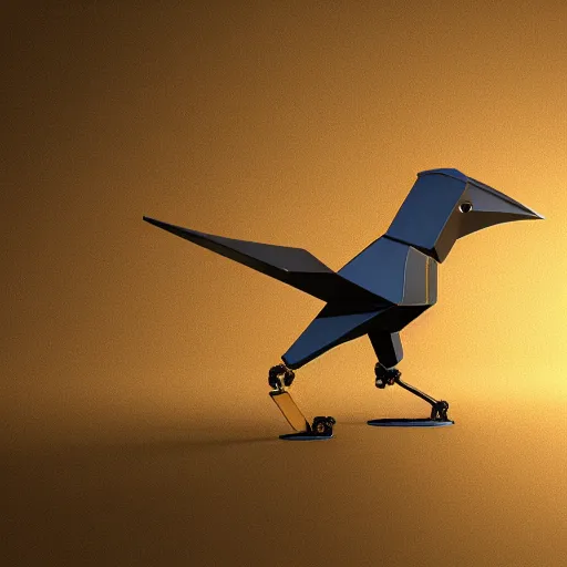 Image similar to a robotic corvid, vray, 55mm