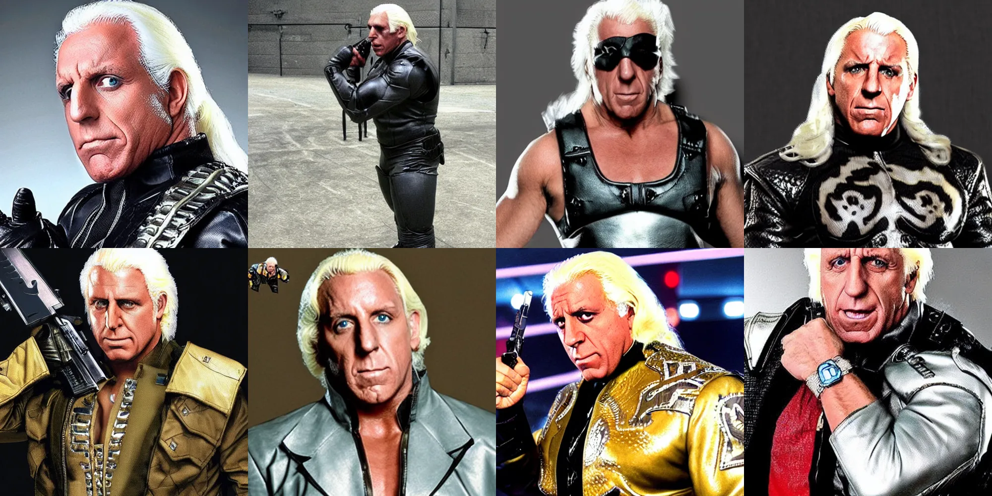 Prompt: ric flair as snake in metal gear solid