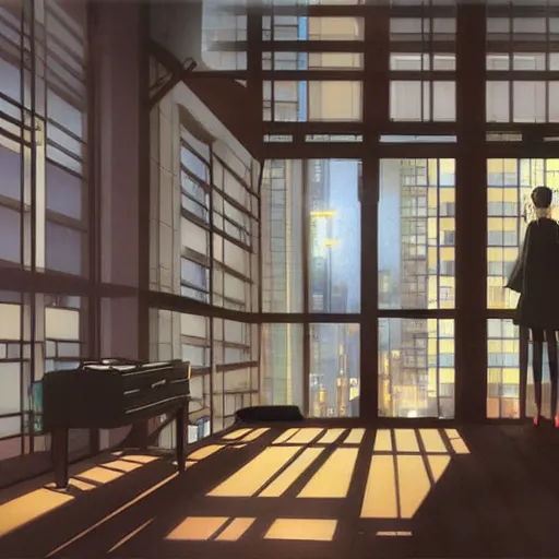 Image similar to Interior of a Shinjuku Loft Apartment at 3:12 am, Anime concept art by Makoto Shinkai