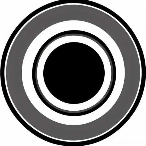 Prompt: A black circle on a white background, vector art, png