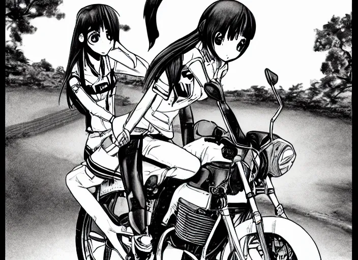 Image similar to motorcycle girl in animanga