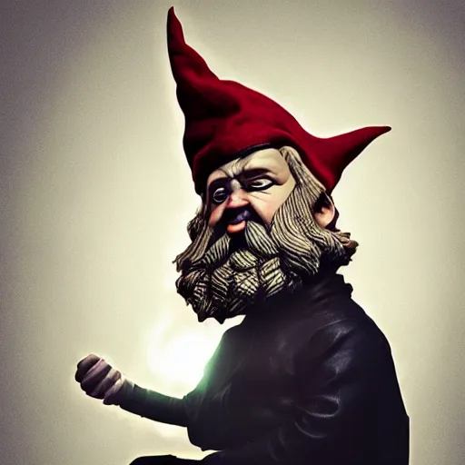 Image similar to portrait angry gnome art by alessio albi 8 k ultra realistic bomb dagger lens flare atmosphere glow detailed intricate full of color