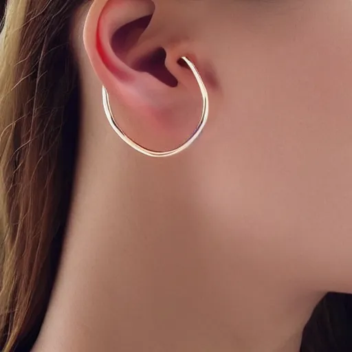Prompt: “minimalistic beautiful surprising unusual abstract earring design”