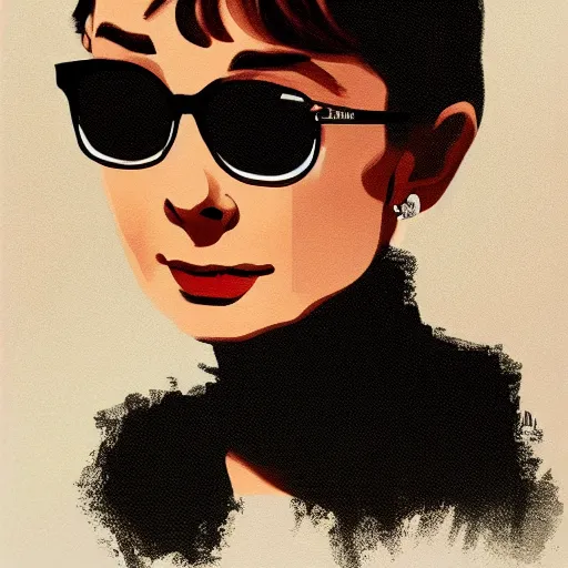 Image similar to audrey hepburn art by hans rottenhammer