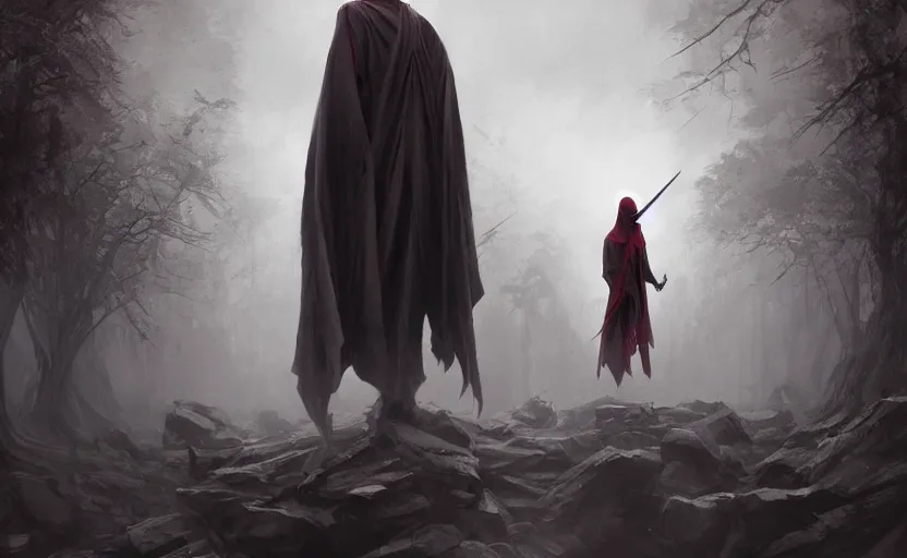 Prompt: the grim reaper, soft grey and dark red natural light, intricate, digital painting, artstation, concept art, smooth, sharp focus, illustration, art by greg rutkowski and luis rollo and uang guangjian and gil elvgren, symmetry!