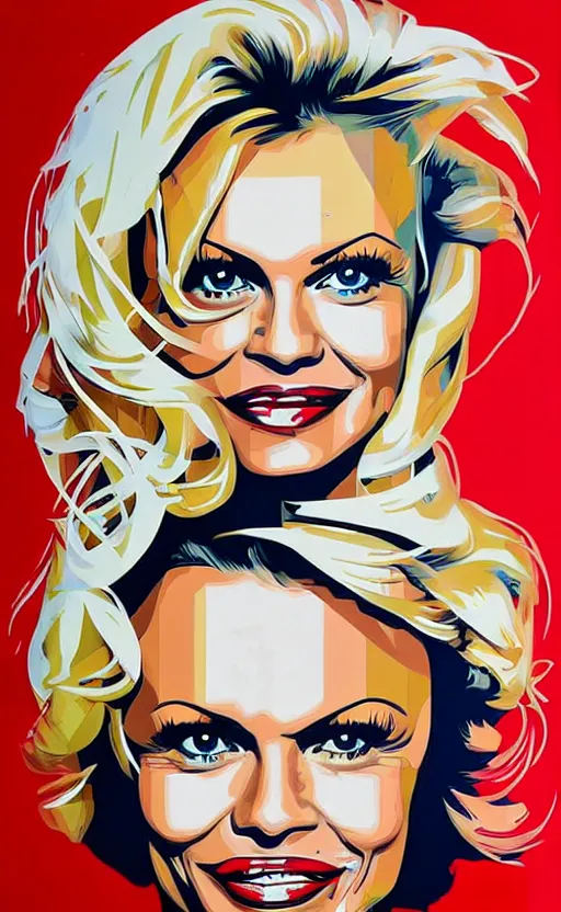 Image similar to a portrait of pamela anderson ( bay watch ), by sandra chevrier