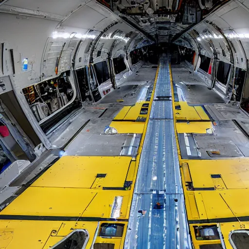 Image similar to a view from a boeing cc - 1 7 7 globemaster cargo bay