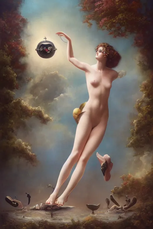 Image similar to the goddess of lost socks, by tom bagshaw peter kemp