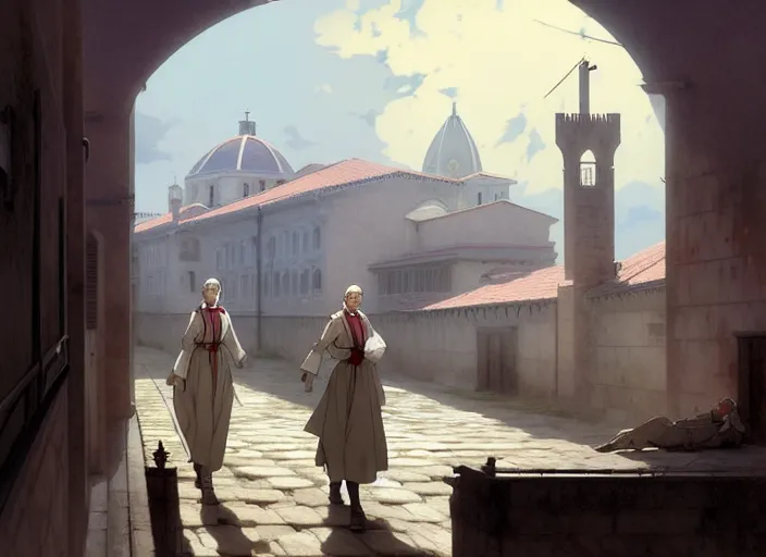 Image similar to 1 8 5 4 crimea, florence nightingale, army hospital in scutari, overcrowded, filthy, blocked drains, broken toilets, rats, many wounded soldiers, sleep dirty floor, grimy walls, finely detailed perfect art, painted by greg rutkowski makoto shinkai takashi takeuchi studio ghibli