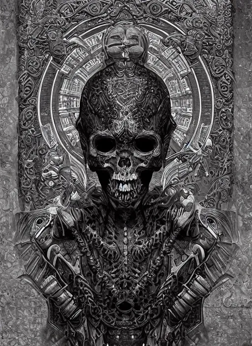 Image similar to digital _ painting _ of _ cizin mayan god of death _ by _ filipe _ pagliuso _ and _ justin _ gerard _ symmetric _ fantasy _ highly _ detailed _ realistic _ intricate _ port