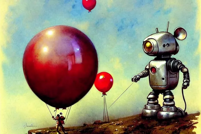 Prompt: adventurer ( ( ( ( ( 1 9 5 0 s retro future robot android mouse rv balloon robot. muted colors. ) ) ) ) ) by jean baptiste monge!!!!!!!!!!!!!!!!!!!!!!!!! chrome red