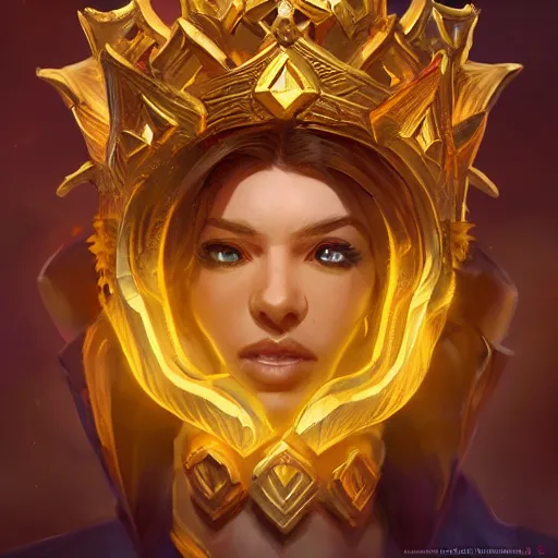 Image similar to a golden majestic crown with gemstone carved into it, floating crown, yellow magic theme, bright art masterpiece artstation. 8 k, sharp high quality artwork in style of jose daniel cabrera pena and greg rutkowski, concept art by tooth wu, blizzard warcraft artwork, hearthstone card game artwork, the crown