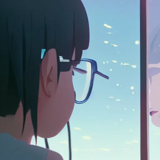 Image similar to within my reflection i see tears, for what i see is the truth, are my greatest fears, cory loftis, james gilleard, atey ghailan, makoto shinkai, goro fujita, studio ghibli, rim light, exquisite lighting, clear focus, very coherent, plain background