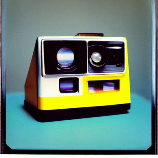 Image similar to old polaroid of a retro futurist computer, award winning