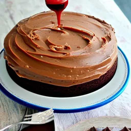 Prompt: peanut butter chocolate cake with kool aid